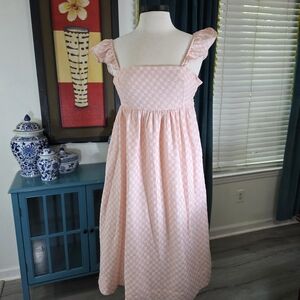 AUREUM Pink Maxi Sundress with Flutter Sleeves